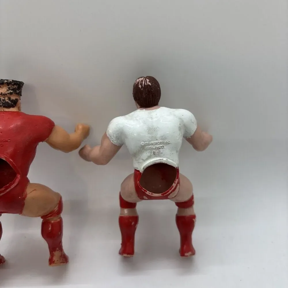 1985 ROWDY RODDY PIPER, HILLBILLY JIM NIKOLAI VOLKOFF WWF LJN THUMB WRESTLER LOT